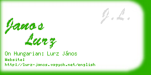 janos lurz business card
